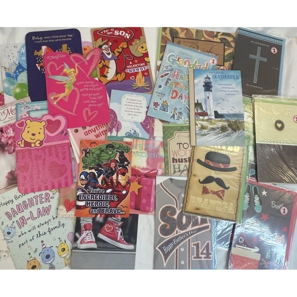 Lot 35+ Vintage Greeting Cards Hallmark Expressions Heartline Made in USA NEW